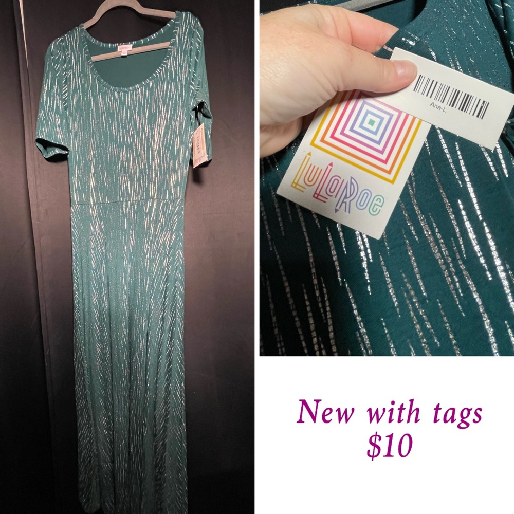 LuLaRoe Large Ana Dress, NEW with tags. Elegant collection. Floor length